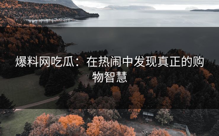 爆料网吃瓜：在热闹中发现真正的购物智慧