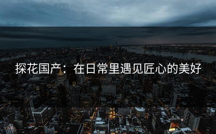 探花国产：在日常里遇见匠心的美好