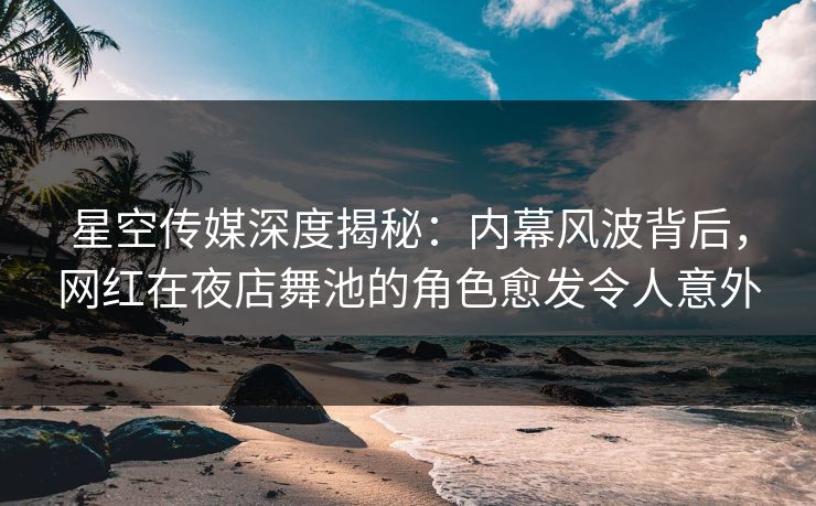星空传媒深度揭秘：内幕风波背后，网红在夜店舞池的角色愈发令人意外