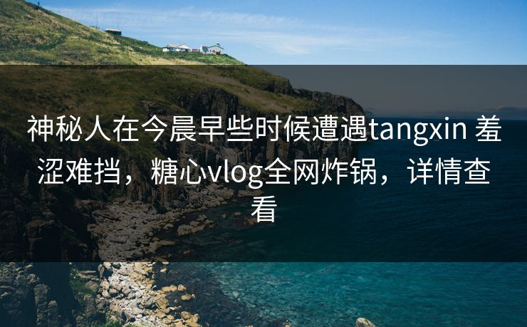 神秘人在今晨早些时候遭遇tangxin 羞涩难挡，糖心vlog全网炸锅，详情查看