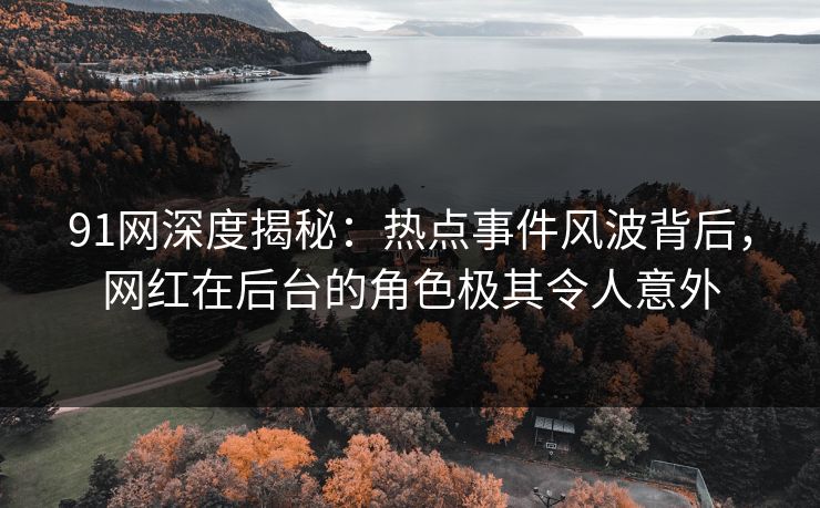 91网深度揭秘：热点事件风波背后，网红在后台的角色极其令人意外